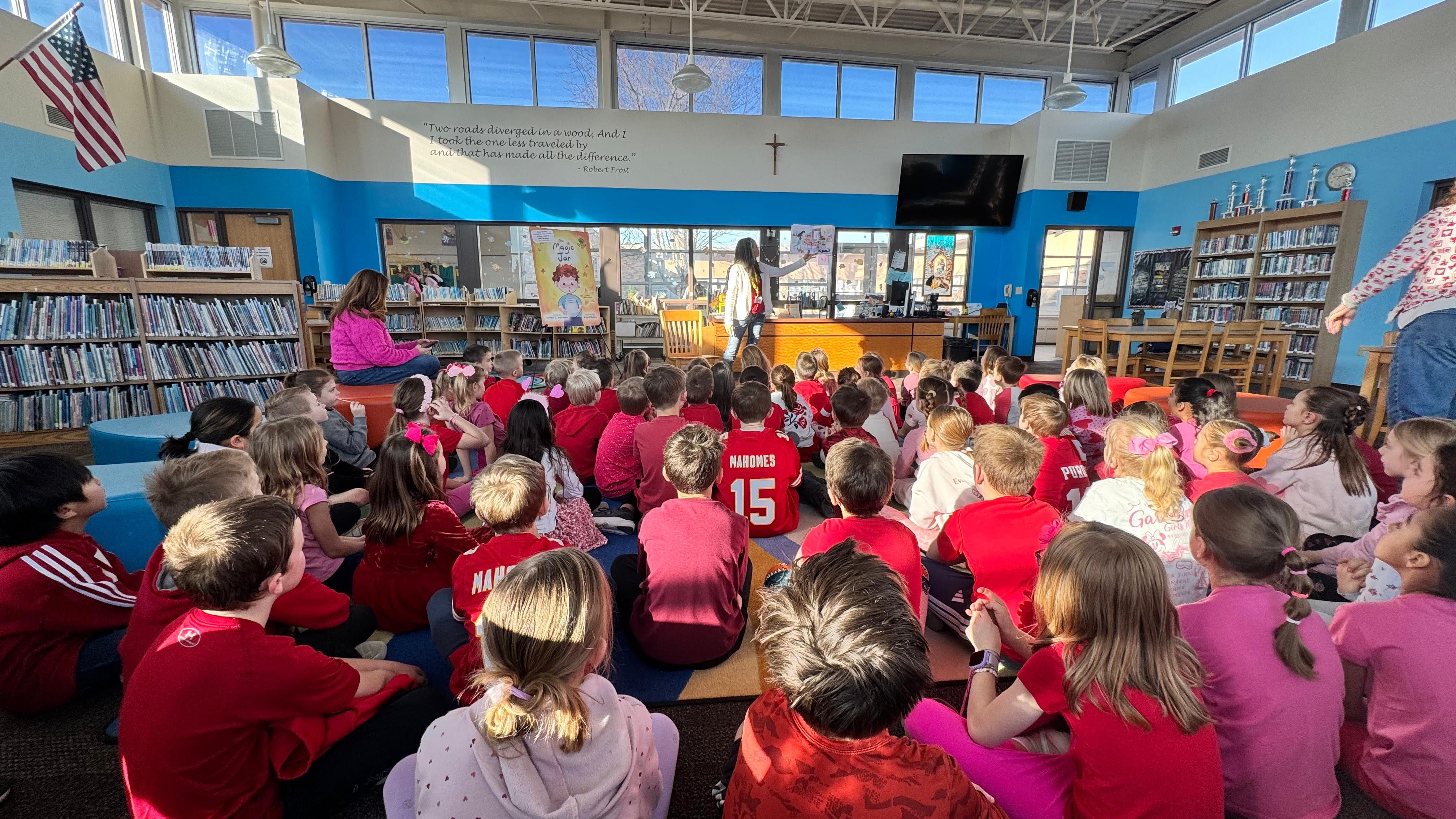 Children enjoying a classroom reading event